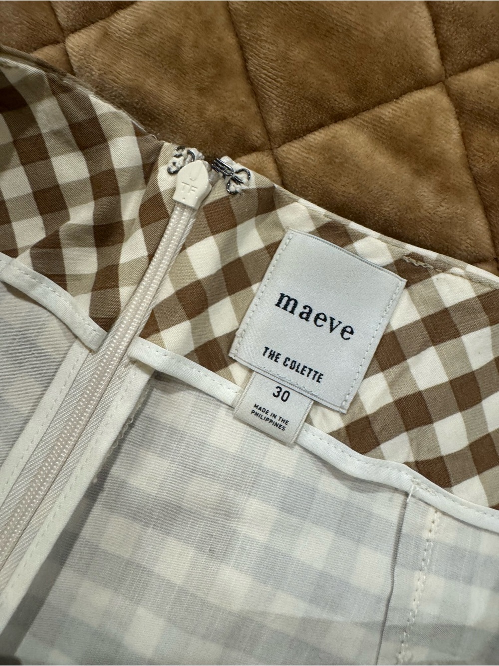 Maeve Brown&White Gingham Ruffle-Hem wide leg Pants w/ pockets! Fun&Flattering! - Picture 5 of 14